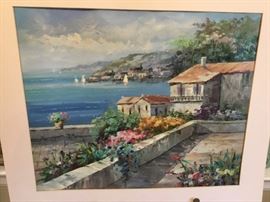 Matted art on canvas (oil?)