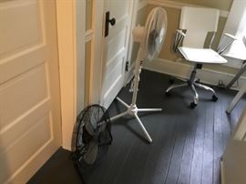 Fans, white office chair