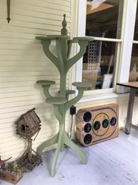 Bird House, Martha Stewart inspired Custom Cake Tree Stand,  Vintage Bean Bag Throw