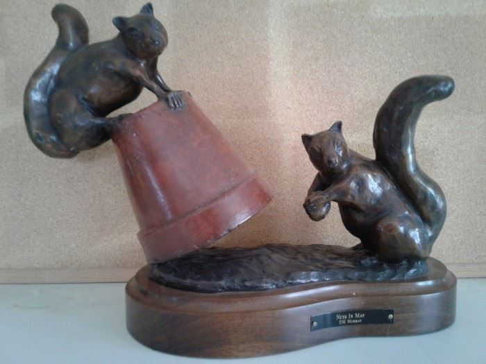 Bronze Squirrel Sculpture