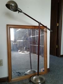 Cherry Wood Reading Lamp and Mirror