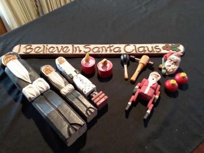 Collection of Wooden Christmas Decorations