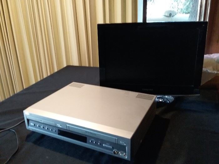 DVD VHS Player and Flat Screen Monitor