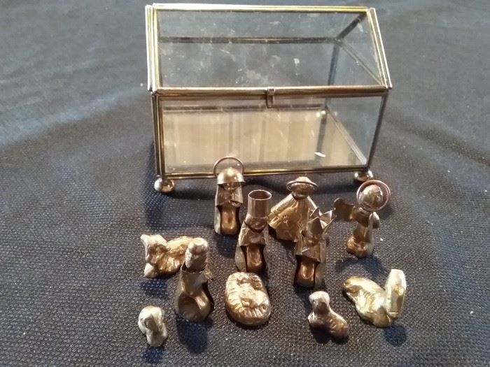 Miniature Copper Nativity Scene