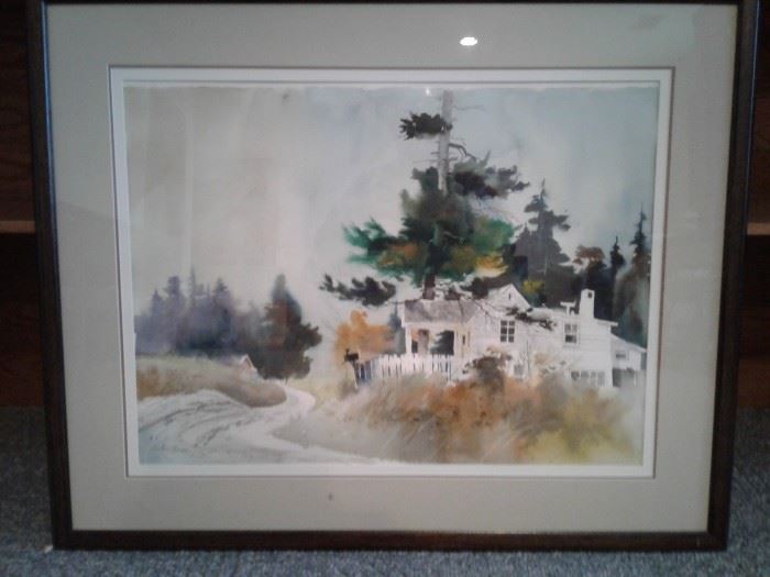 Signed Watercolor Painting Print