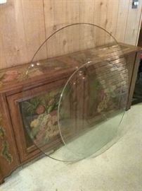 Two Large Glass Table Tops