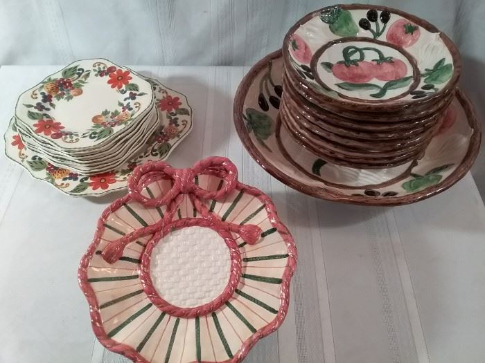 Two Nice Pottery Serving Sets and More