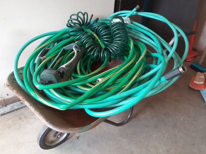 Wheelbarrow and Hoses