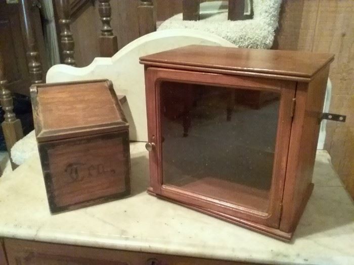 Wooden Storage Cabinet and Box