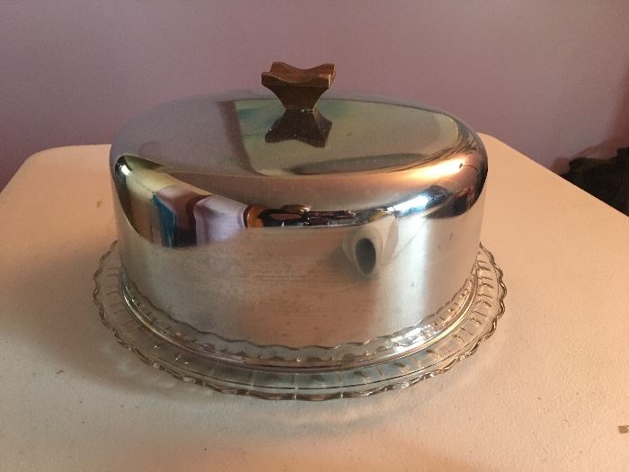 Vintage cake plate and dome cover