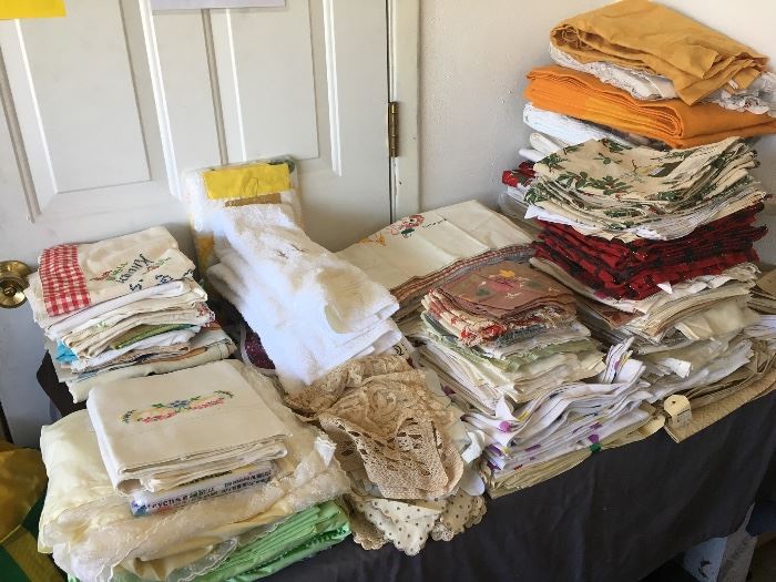 Vintage and current linens