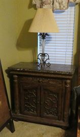 One of two nightstands - marble top