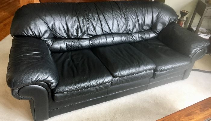 Black leather Sofa Couch
