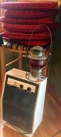 Antique lantern & electric heater