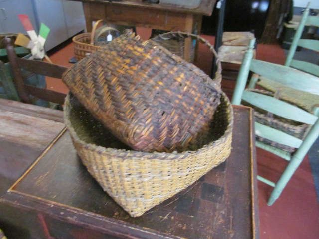 Two early Cherokee river cane baskets