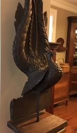 Carved peacock