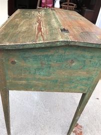 Green primitive desk