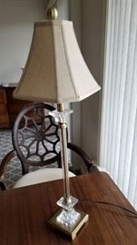 Acrylic and brass lamp