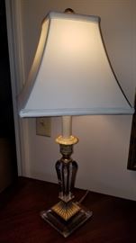 Acrylic and brass lamp