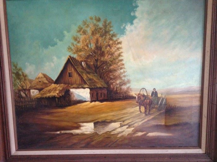 Rural oil painting