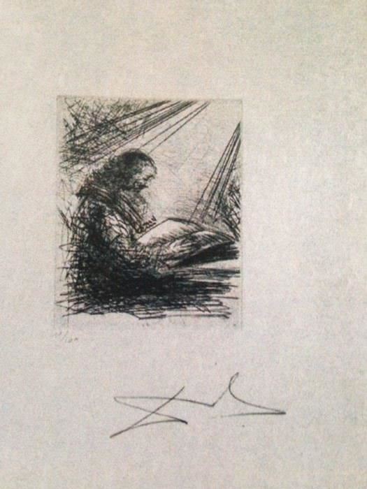 Salvadore Dali signed 1969 drypoint engraving