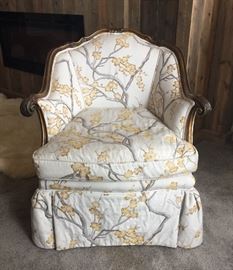 Antique French Provincial small arm chair - recovered