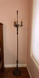 Antique floor lamp - bamboo style stand