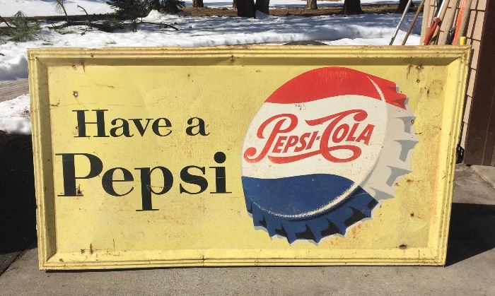 Vintage Pepsi sign 5' x 3'