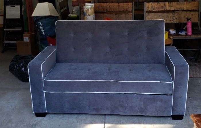 Grey hide-a-bed fold out couch - full size
