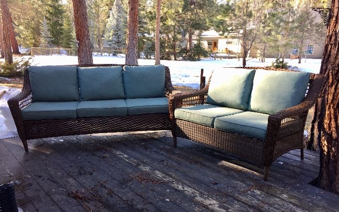 Matching outdoor "wicker" sofa and love seat