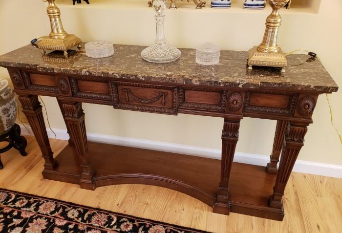 Fancher Marble Top Hall Table