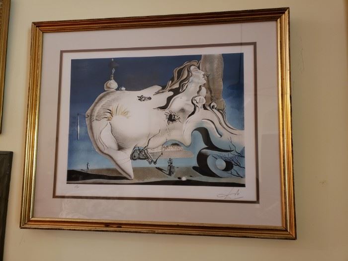 Large Salvador Dali Signed Numbered Lithograph 