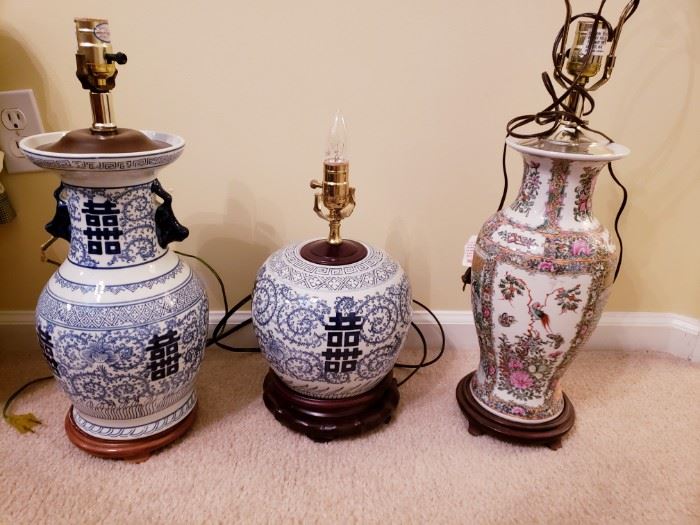 Chinese porcelain lamps
