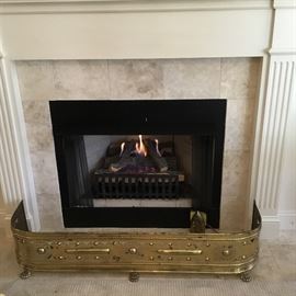 Fireplace picture without the Fan highlighting the Brass Shield.