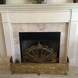 Beautiful Brass Fan Fireplace Screen, when not using just close the fan It becomes a decorative piece in the home by the fireplace throughout the year. Accompanied by the Brass Fireplace Shield/Guard.
