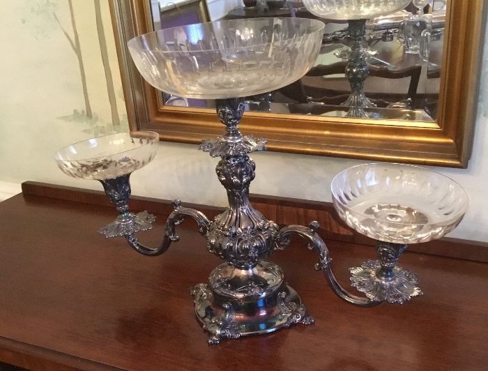 Reed and Barton Silverplate Epergne Candelabra