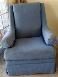Retro Swivel Rocking Chair matches Blue Sofa