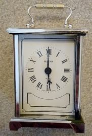 Bulova Silver tone Quartz Carriage Clock