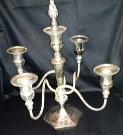 Silver Plate Candelabra holds 5 Taper Candles