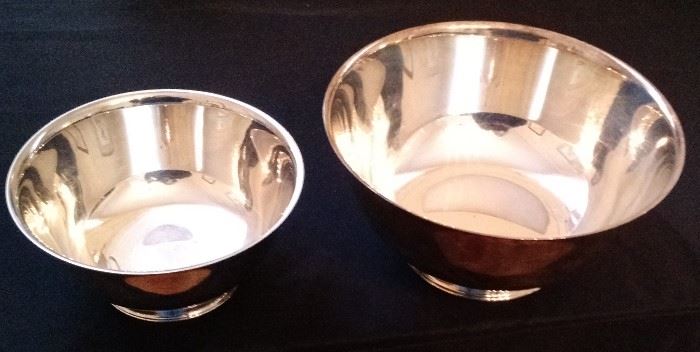 Oneida Paul Revere Siler Plated Bowls, 6" and 8"