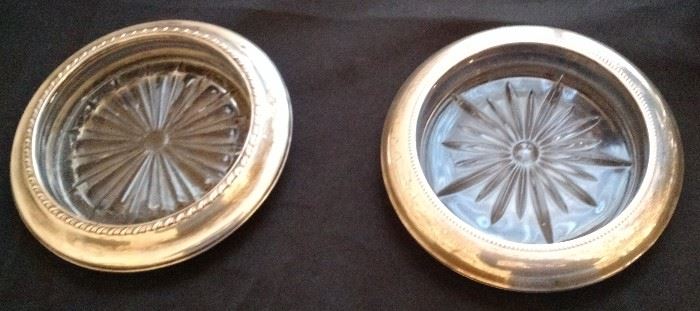 Silver Plate Ash Trays or Wine Bottle Holders