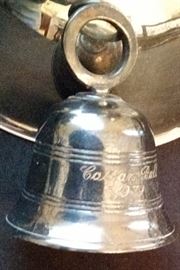 Small Silver Plate Dinner Bell engraved Cotton Ball 1979