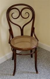 Bentwood cane seat orchestra chair, one of 6