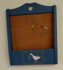 Wooden Hanging Corkboard with pocket