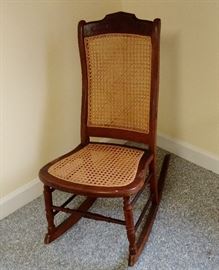 Wood with cane Seat and Back Rocking Chair