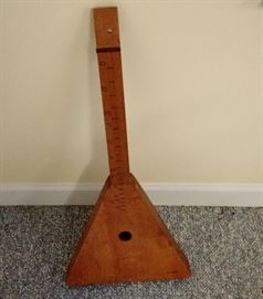 The balalaika (Russian: балала́йка, pronounced [bəɫɐˈɫajkə]) is a Russian stringed musical instrument with a characteristic triangular wooden, hollow body and three strings. Two strings are usually tuned to the same note and the third string is a perfect fourth higher.  This item does not have the strings
