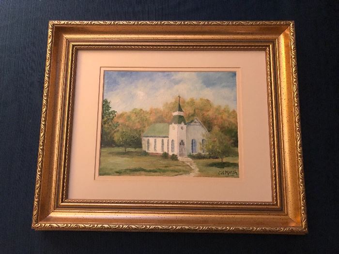 Small  Church Oil Painting by June Marsh
