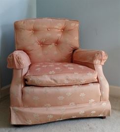 Peach Upholstered Bedroom Chair