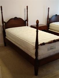 Cherry Twin Bedroom Suite includes 2 twin beds, nightstand, chest and dresser