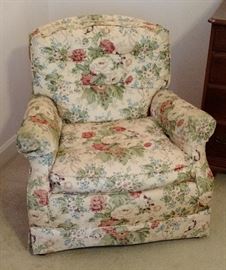 Pretty Floral Upholstered Bedroom Chair